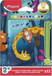 Színes ceruza készlet, fém perselyben, MAPED „Jungle Fever Infinity Kidy”, 12 különböző szín